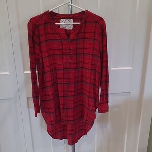 Holding Horses Red Plaid Long Sleeve Shirt By Anthropologie